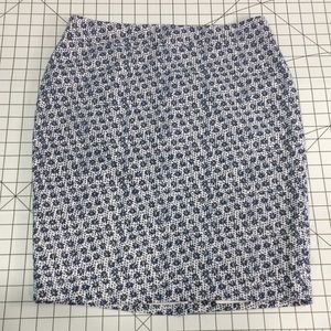 Ann Taylor Blue Daisy Pencil Skirt size 6